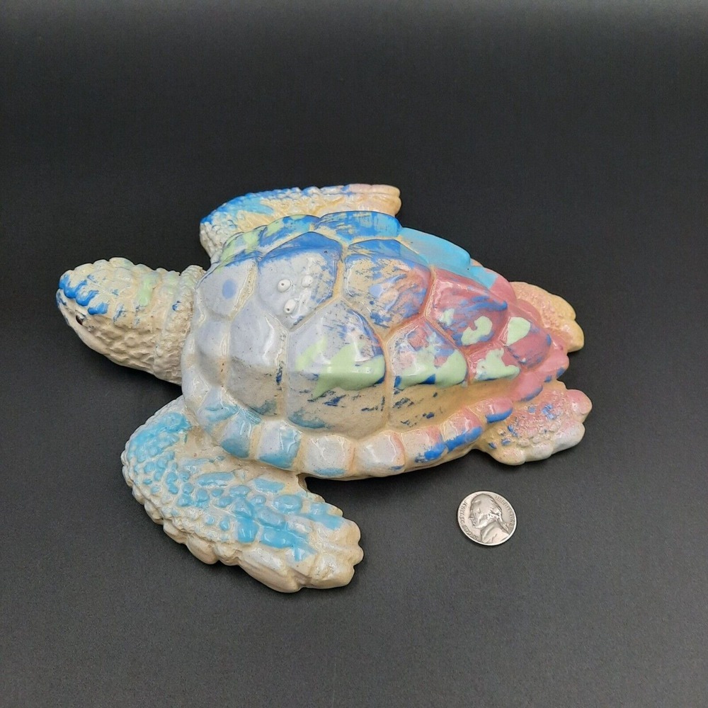 VTG Jim Rice Handcrafted Ceramic Sea Turtle Wall‎ Art Multicolored Glaze 1998 - Picture 2 of 7